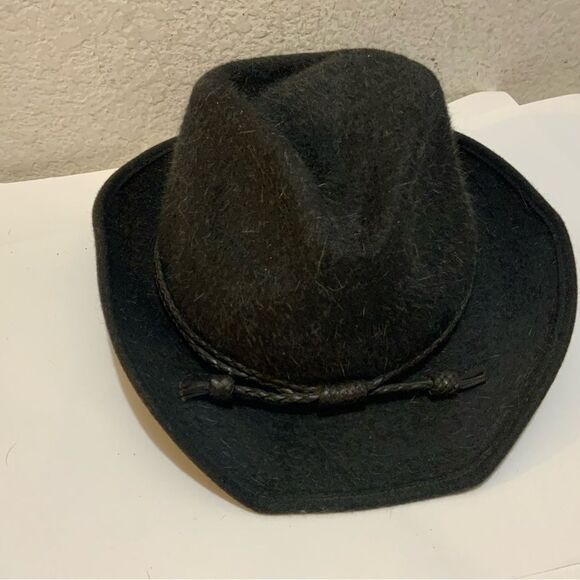 Eric Javits Western Cowboy Felt Hat Leather Trim - Picture 11 of 11